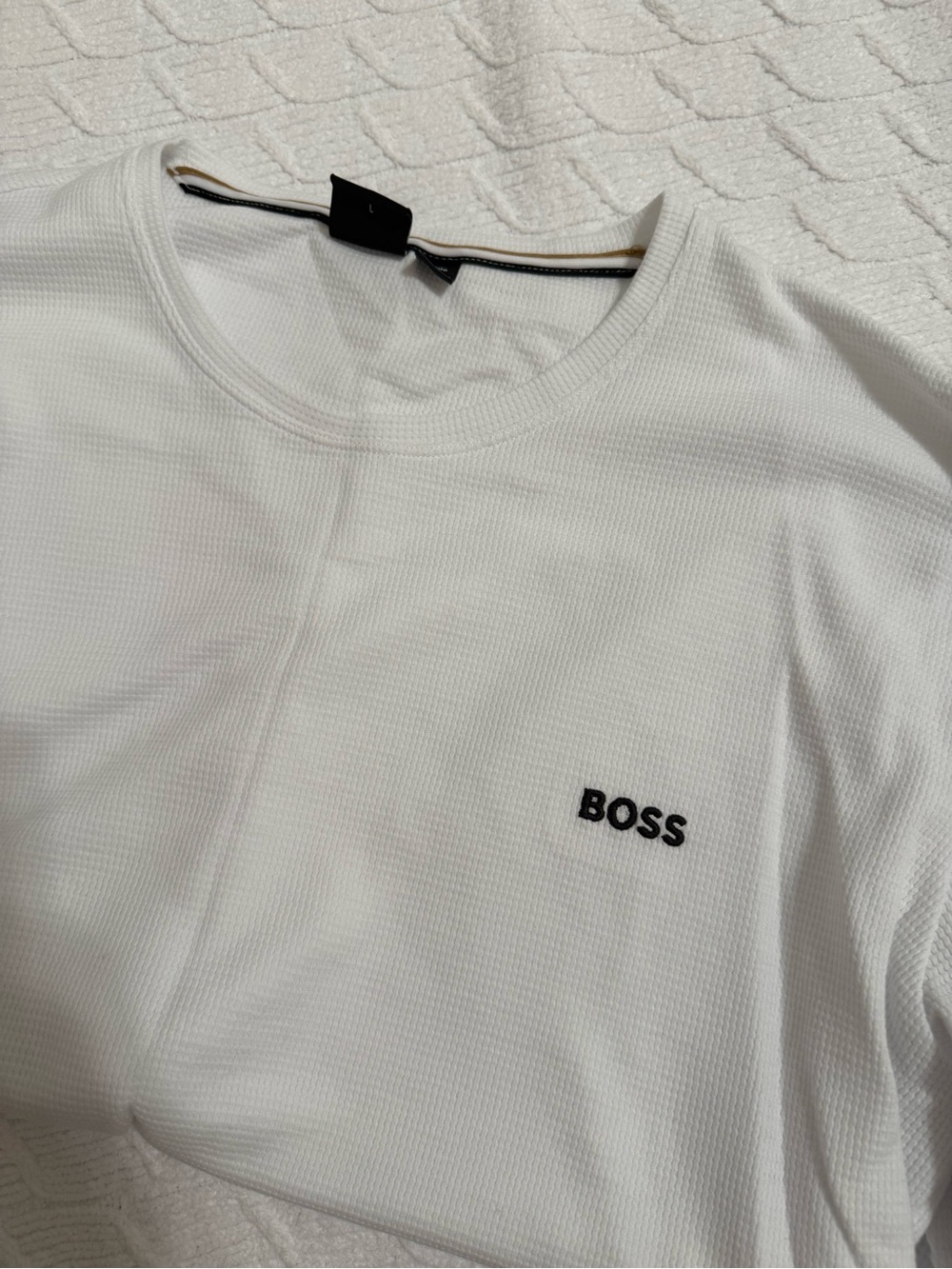 Boss White Short-Sleeve Logo Tee